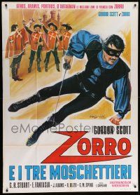 8j997 ZORRO & THE 3 MUSKETEERS Italian 1p R70s Sciotti art of the classic swashbucklers together!