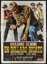 8j026 BLOOD FOR A SILVER DOLLAR Italian 2p '65 Un Dollaro Bucato, Symeoni spaghetti western art!