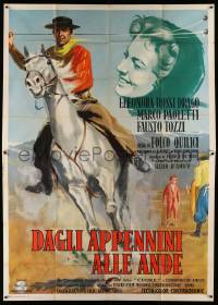 8j046 DAGLI APPENNINI ALLE ANDE Italian 2p '59 Eleonora Rossi Drago, great art of man on horse!