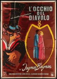 8j051 DEVIL'S EYE Italian 2p '61 Ingmar Bergman directed, Bibi Andersson, great Ercole Brini art!