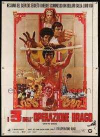8j062 ENTER THE DRAGON Italian 2p '73 Bruce Lee classic, the movie that made him a legend!