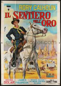 8j067 FINGER ON THE TRIGGER Italian 2p '65 different Ciriello art of cavalry soldier Rory Calhoun!