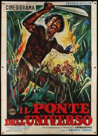 8j088 IL PONTE DELL'UNIVERSO Italian 2p '56 art of hunter behind Central American jungle native!