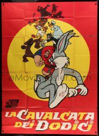 8j098 LA CAVALCATA DEI DODICI Italian 2p '60s Nano art of Bugs Bunny & other cartoon characters!