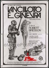 8j100 LANCELOT OF THE LAKE Italian 2p '74 Robert Bresson, naked woman & decapitated knight!