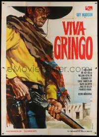 8j106 LEGACY OF THE INCAS Italian 2p '65 spaghetti western art of Guy Madison by Renato Casaro!