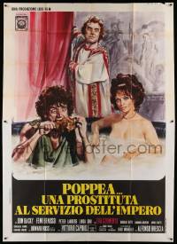 8j136 POPPEA: A PROSTITUTE IN SERVICE OF THE EMPEROR Italian 2p '72 Avelli art of couple in bath!