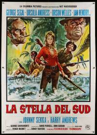 8j159 SOUTHERN STAR Italian 2p '69 different art of Ursula Andress, George Segal & Orson Welles!