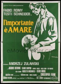 8j167 THAT MOST IMPORTANT THING: LOVE Italian 2p '75 art of Testi & Romy Schneider by Manfredo!