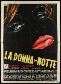 8j197 WOMEN BY NIGHT style B Italian 2p '65 Manfredo super c/u art of sexy woman's blacked out face!