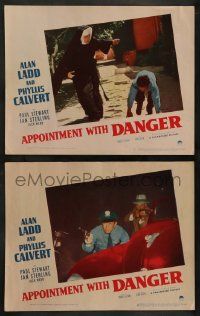8k835 APPOINTMENT WITH DANGER 2 LCs '51 cool images of nun Phyllis Calvert and cast, film noir!