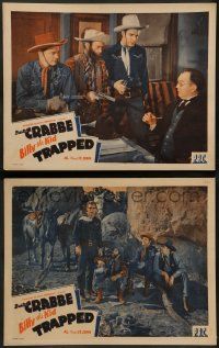 8k843 BILLY THE KID TRAPPED 2 LCs '42 western cowboy Buster Crabbe, Al Fuzzy St. John!