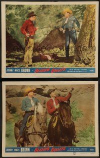 8k847 BLAZING BULLETS 2 LCs '51 cowboy Johnny Mack Brown, House Peters Jr, western action!