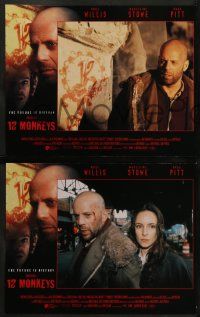 8k016 12 MONKEYS 8 LCs '95 Bruce Willis, Brad Pitt, Stowe, Terry Gilliam directed sci-fi!