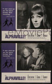 8k650 ALPHAVILLE 4 LCs '68 Jean-Luc Godard, Eddie Constantine as Lemmy Caution!