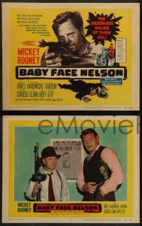 8k026 BABY FACE NELSON 8 LCs '57 Public Enemy No. 1 Mickey Rooney firing tommy gun on TC!