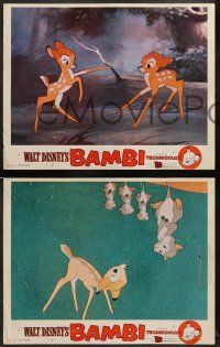 8k526 BAMBI 6 LCs R57 Walt Disney cartoon deer classic, great art with Thumper & Flower!