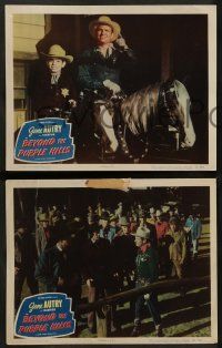 8k740 BEYOND THE PURPLE HILLS 3 LCs '50 great images of western cowboy sheriff Gene Autry!