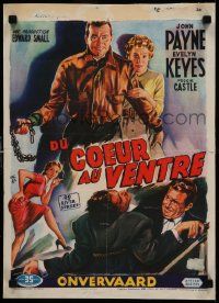 8m003 99 RIVER STREET Belgian '53 John Payne with sexy double-crossing Evelyn Keyes & Castle!