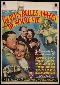 8m017 BEST YEARS OF OUR LIVES Belgian '47 Myrna Loy, Fredric March, Teresa Wright, Mayo, Andrews!