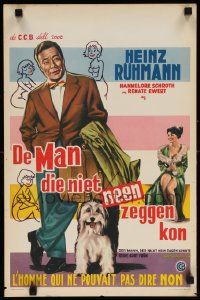 8m055 DER MANN DER NICHT NEIN SAGEN KONNTE Belgian '58 different artwork of Heinz Ruhmann!