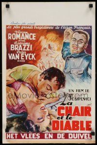 8m076 FLESH & DESIRE Belgian '58 La Chair et le diable, Rossano Brazzi, Viviane Romance!