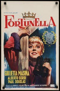 8m078 FORTUNELLA Belgian '57 Wik art of Giulietta Masina, Fellini, fantasy comedy!