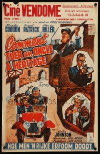 8m095 HOW TO MURDER A RICH UNCLE Belgian '57 Charles Coburn, completely different artwork!
