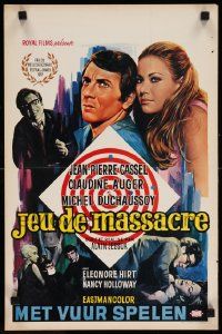 8m110 KILLING GAME Belgian '67 Jeu de Massacre, art of Jean-Pierre Cassel, Claudine Auger!