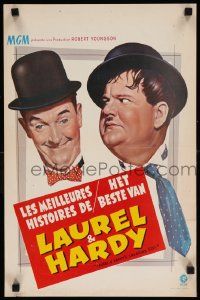 8m125 LAUREL & HARDY'S LAUGHING '20s Belgian R60s great headshot art of wacky Stan & Ollie!