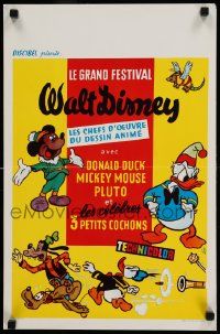 8m127 LE GRAND FESTIVAL WALT DISNEY Belgian '70s ITK cartoon art of Donald Duck, Mickey & Goofy!