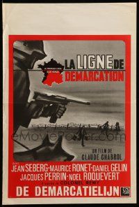 8m136 LINE OF DEMARCATION Belgian '66 Claude Chabrol, cool different art of WWII battlefield!