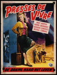 8m139 LIVE FAST DIE YOUNG Belgian '58 art of bad girl Mary Murphy on street corner!