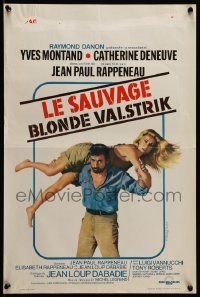8m143 LOVERS LIKE US Belgian '76 wacky art of Yves Montand & Catherine Deneuve, Le Sauvage!