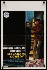 8m158 MIDNIGHT COWBOY Belgian '69 art of Dustin Hoffman & Jon Voight, John Schlesinger classic!