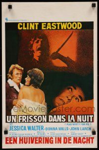8m180 PLAY MISTY FOR ME Belgian '71 classic Clint Eastwood, image of Jessica Walter with knife!