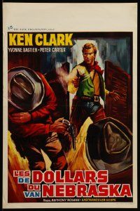 8m193 RINGO FROM NEBRASKA Belgian '66 Ken Clark, cool spaghetti western art by Jean Mascii!!