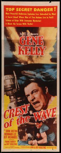 8m620 CREST OF THE WAVE insert '54 great close up of angry Gene Kelly at periscope of submarine!