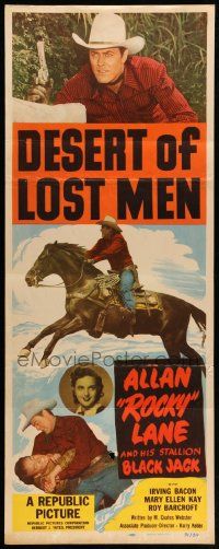 8m632 DESERT OF LOST MEN insert '51 cowboy Allan Rocky Lane & his stallion Black Jack!