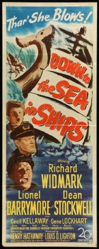 8m643 DOWN TO THE SEA IN SHIPS insert '49 Richard Widmark, Lionel Barrymore & Dean Stockwell!