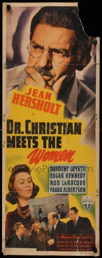 8m644 DR CHRISTIAN MEETS THE WOMEN insert '40 Jean Hersholt, Dorothy Lovett, Edgar Kennedy!