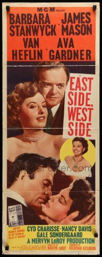 8m646 EAST SIDE WEST SIDE insert '50 Barbara Stanwyck, James Mason, sexy Ava Gardner!