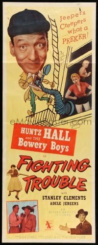 8m656 FIGHTING TROUBLE insert '56 Huntz Hall & the Bowery Boys, jeepers creepers what a peeker!