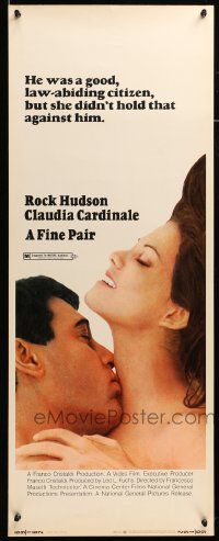 8m657 FINE PAIR insert '69 romantic super close up of Rock Hudson & sexy Claudia Cardinale!