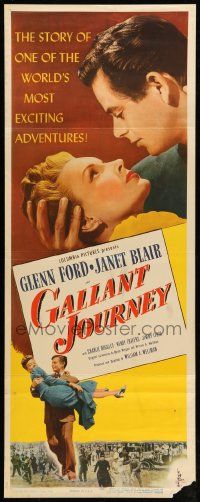 8m664 GALLANT JOURNEY insert '46 Glenn Ford & sexy Janet Blair, directed by William Wellman