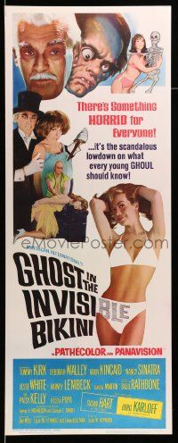 8m669 GHOST IN THE INVISIBLE BIKINI insert '66 Boris Karloff + sexy girls & wacky horror images!