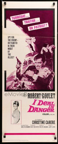 8m708 I DEAL IN DANGER insert '66 cool art of singer Robert Goulet as a spy!