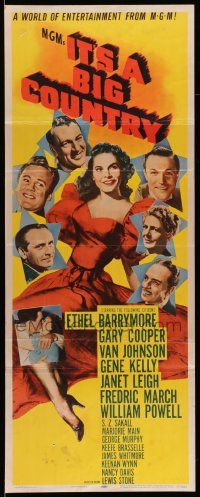 8m719 IT'S A BIG COUNTRY insert '51 Gary Cooper, Janet Leigh, Gene Kelly & other major stars!