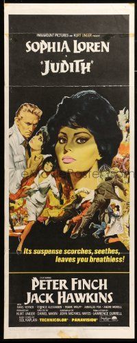 8m727 JUDITH insert '66 Daniel Mann directed, artwork of sexy Sophia Loren & Peter Finch!