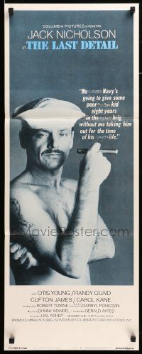 8m749 LAST DETAIL int'l insert '73 Hal Ashby, c/u of foul-mouthed Navy sailor Jack Nicholson!
